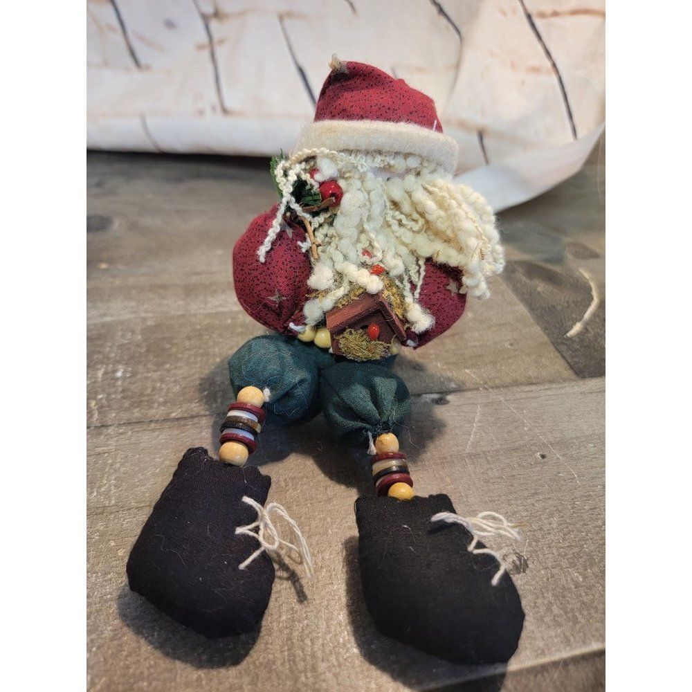 Plush Santa Claus birdhouse feet hanging Xmas Decor figure